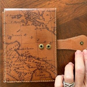 Patricia Nash Vintage Map Print Leather passport, wallet